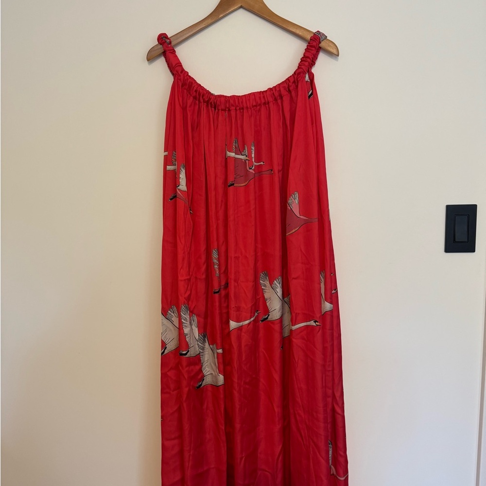 Heimstone  Red Bird Print Women's dress